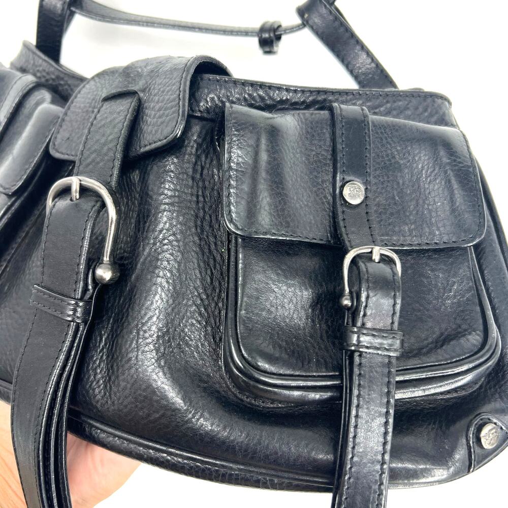 Burberry Prorsum Runway Cinda Black Full Leather Moto Pocket Purse Crossbody Bag - Picture 11 of 16